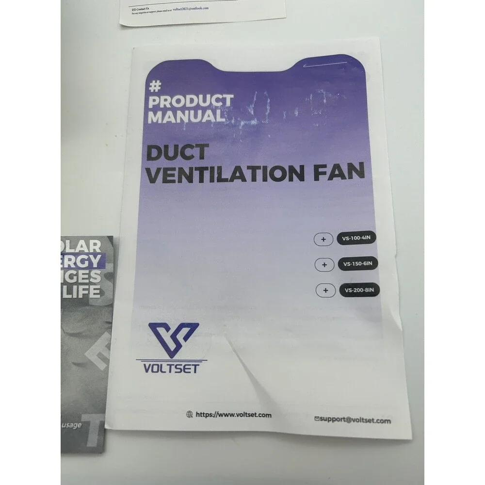Voltset VS-100-4IN 4” Inline Duct Ventilation Fan 280 CFM 50W 110V
